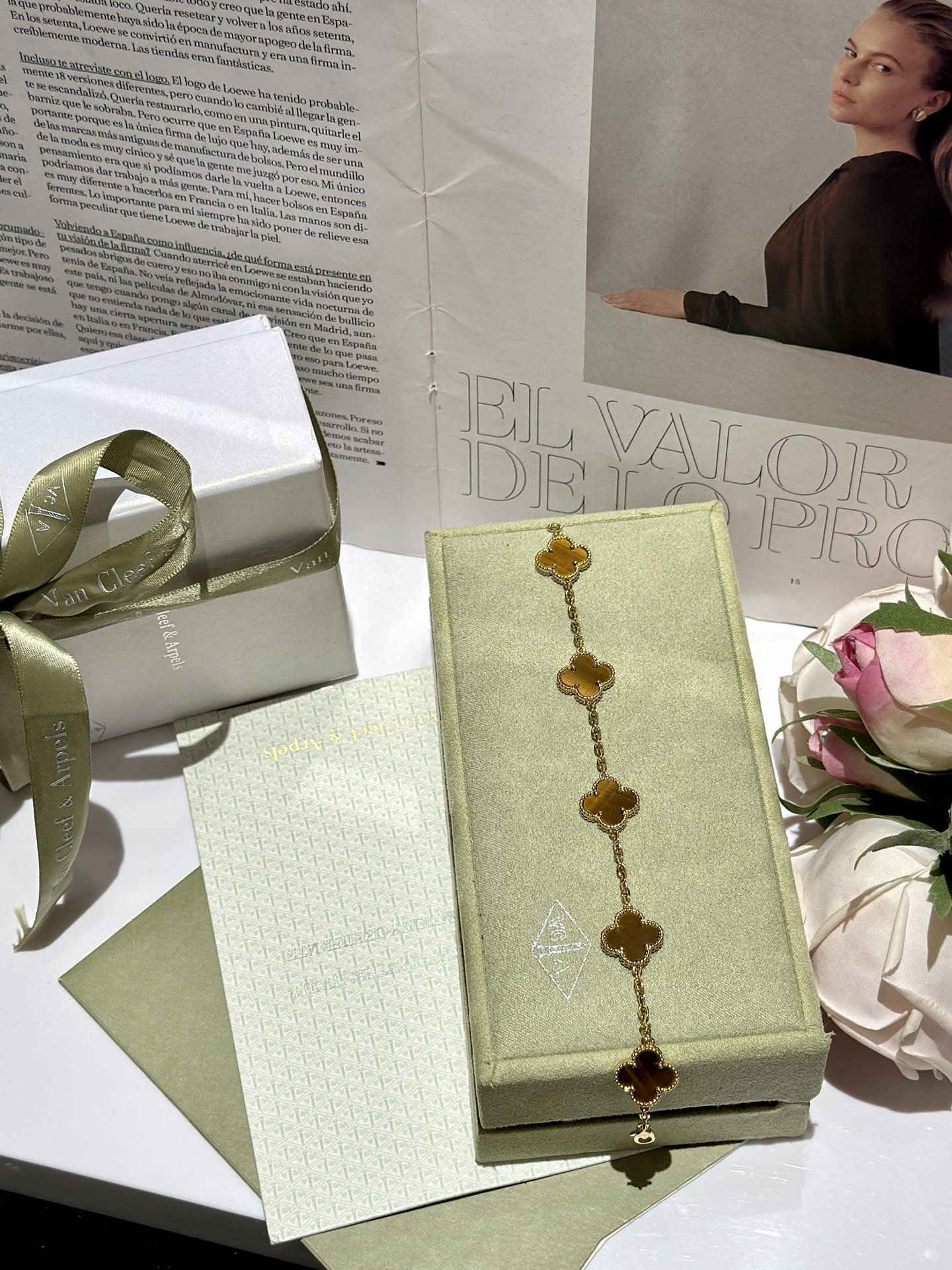 high quality luxury four leaf clover five flower 18k bracelet slc14