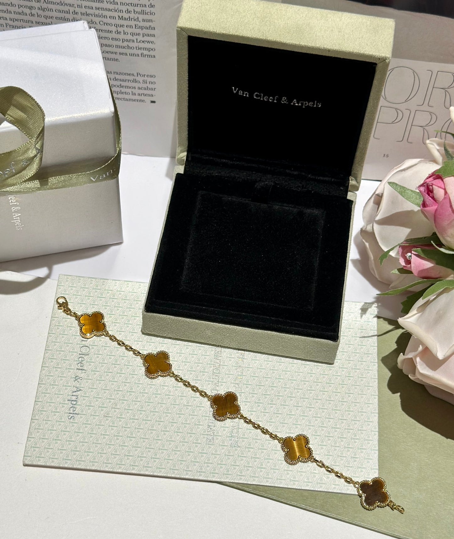 high quality luxury four leaf clover five flower 18k bracelet slc14