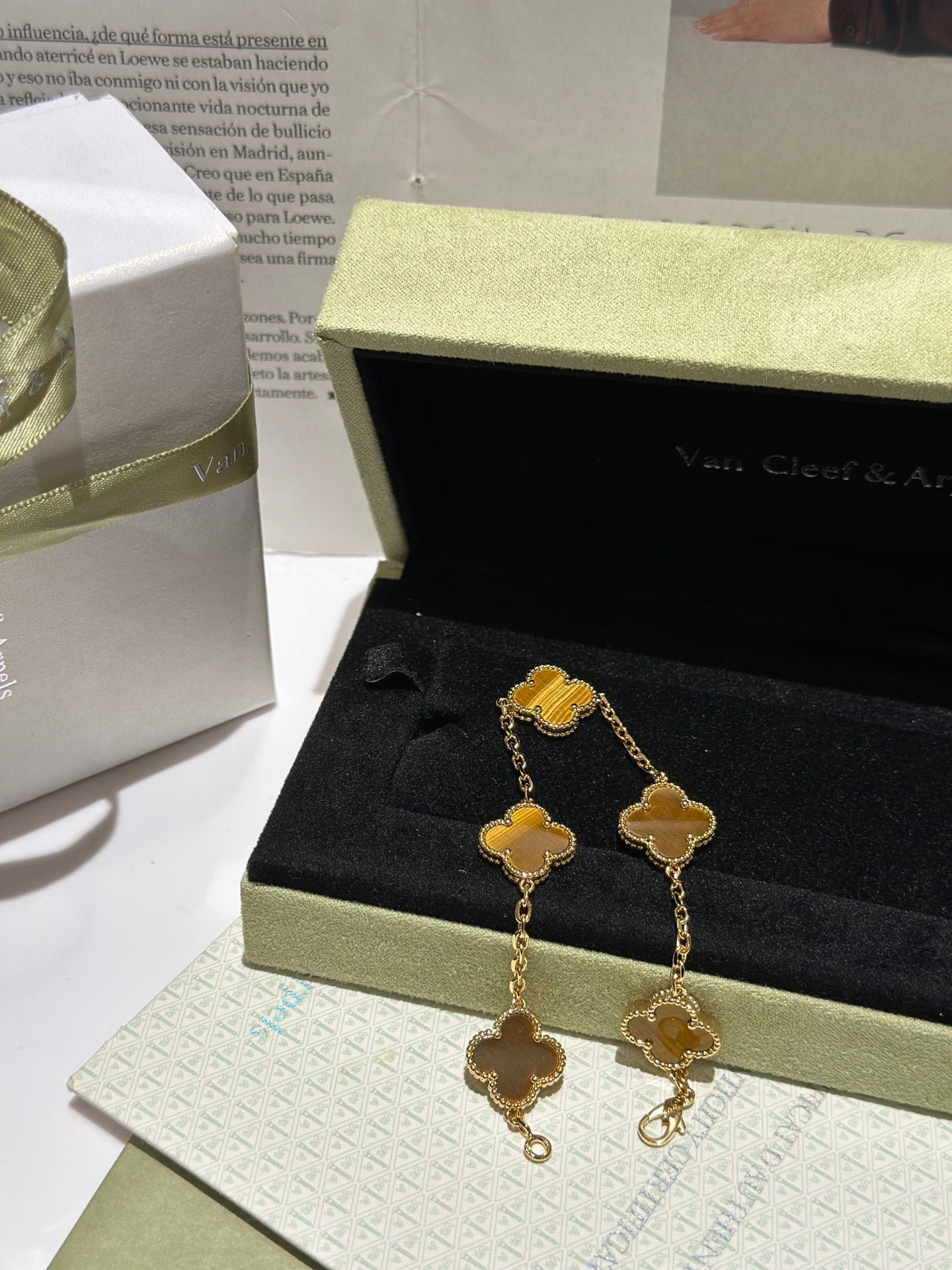 high quality luxury four leaf clover five flower 18k bracelet slc14