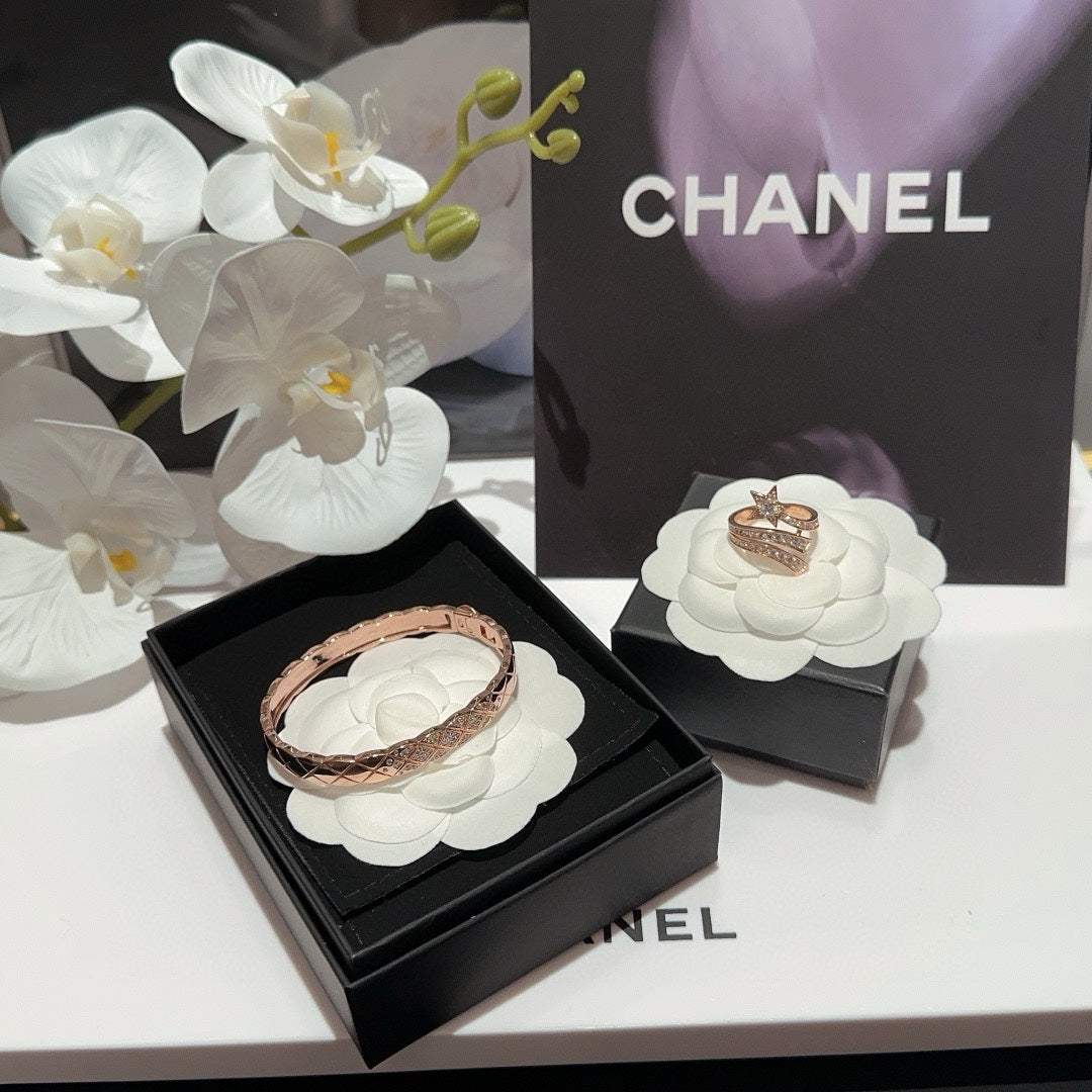chanel high end jewelry series diamond bracelet with diamonds and checkers high end light luxury comet diamond ring szc4