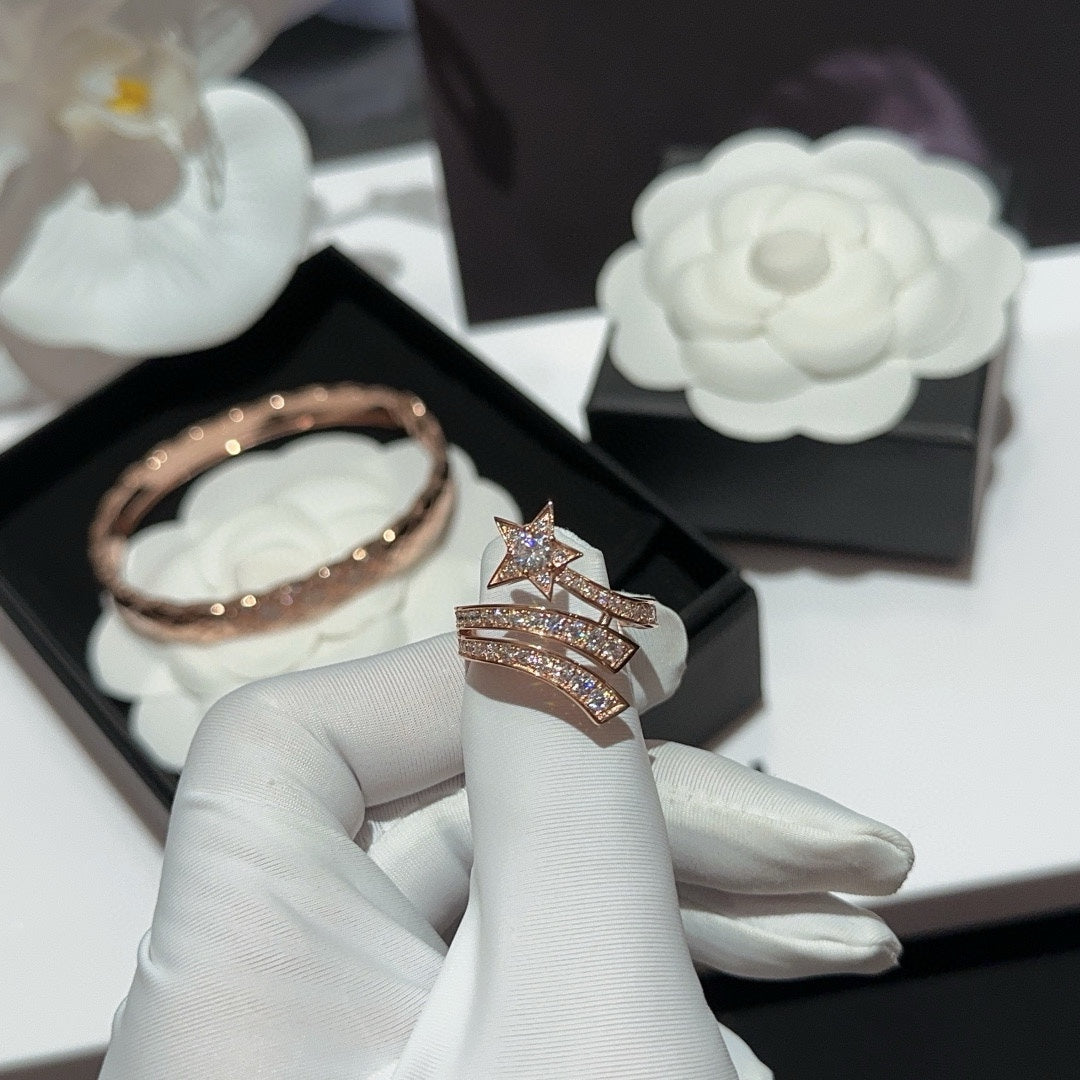 chanel high end jewelry series diamond bracelet with diamonds and checkers high end light luxury comet diamond ring szc4