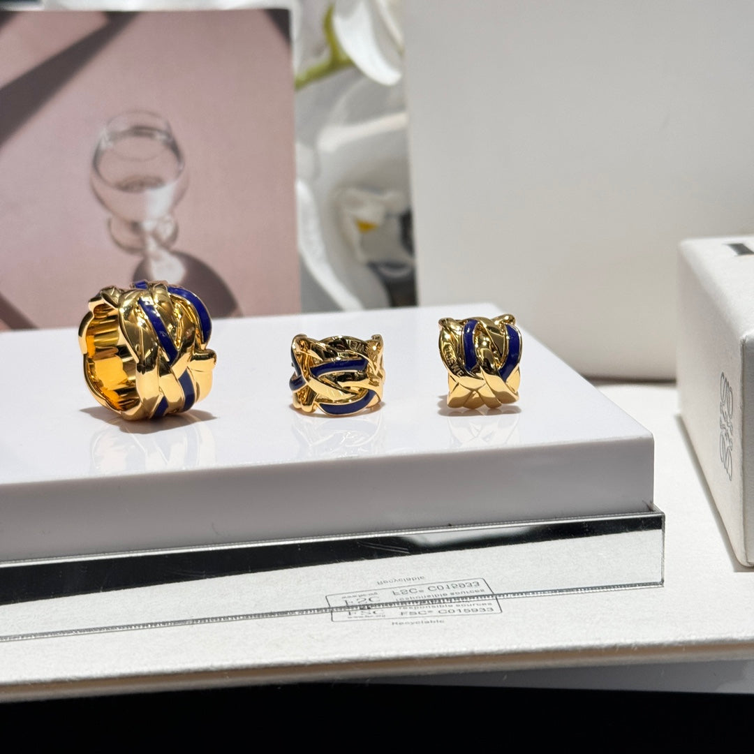 loewe new fashion versatile exquisite high grade ring earrings ehc39