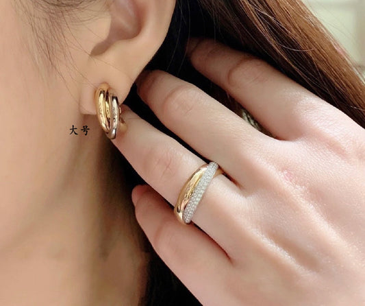 classic european and american diamond free earrings trendy cross round earrings eh13168a56