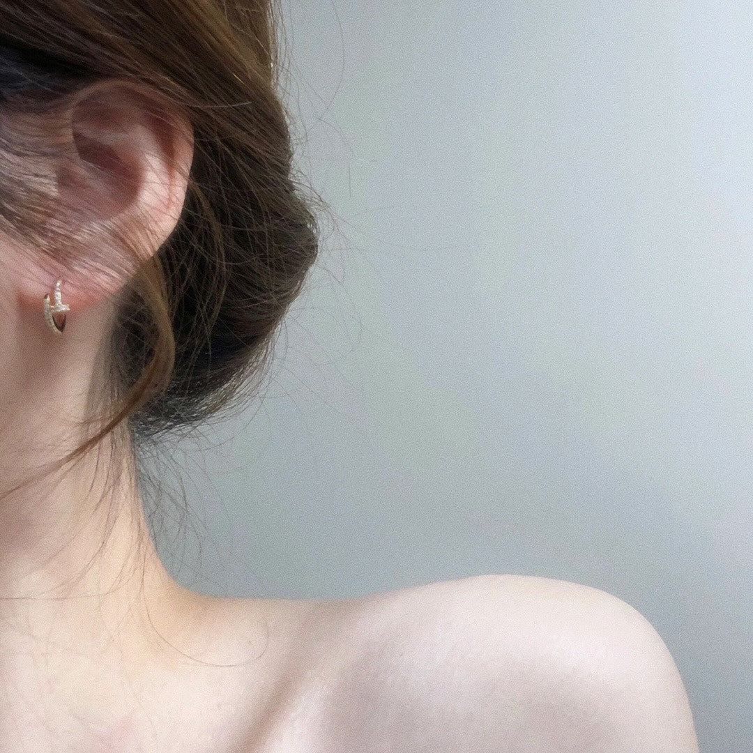 light luxury full diamond rose gold inlaid diamond nail earrings eh13168a51