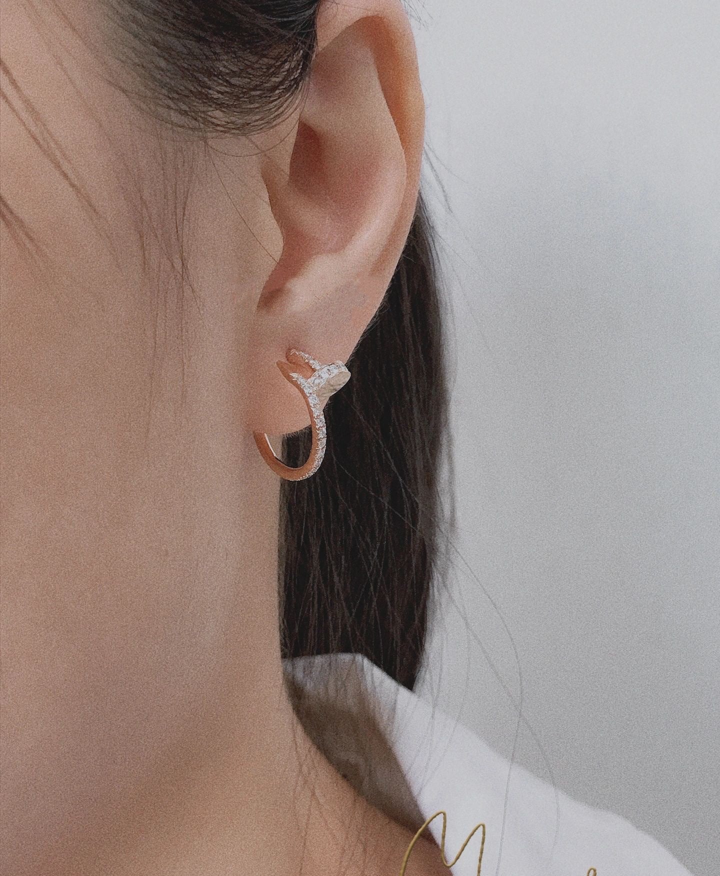 light luxury full diamond rose gold inlaid diamond nail earrings eh13168a51