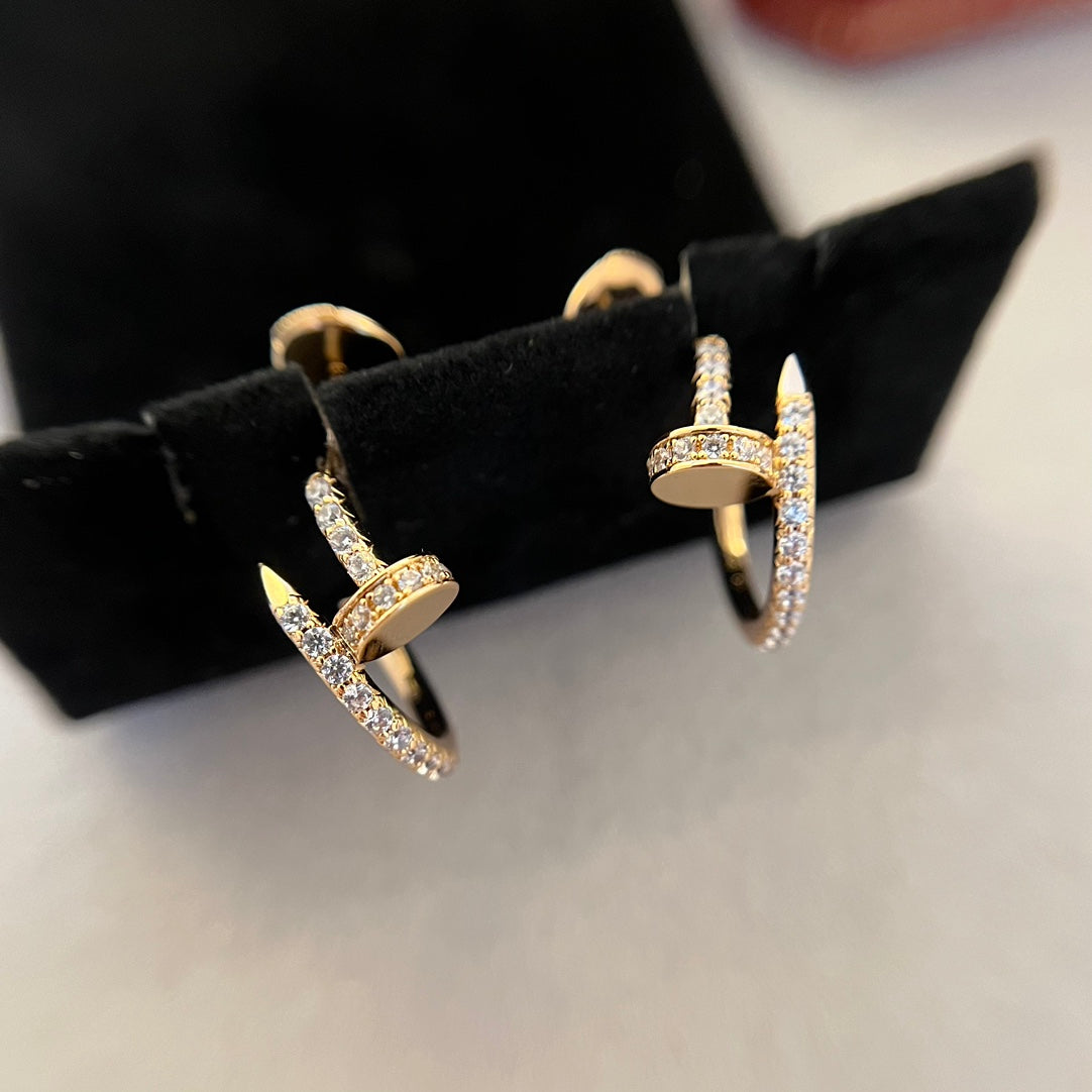 light luxury full diamond rose gold inlaid diamond nail earrings eh13168a51