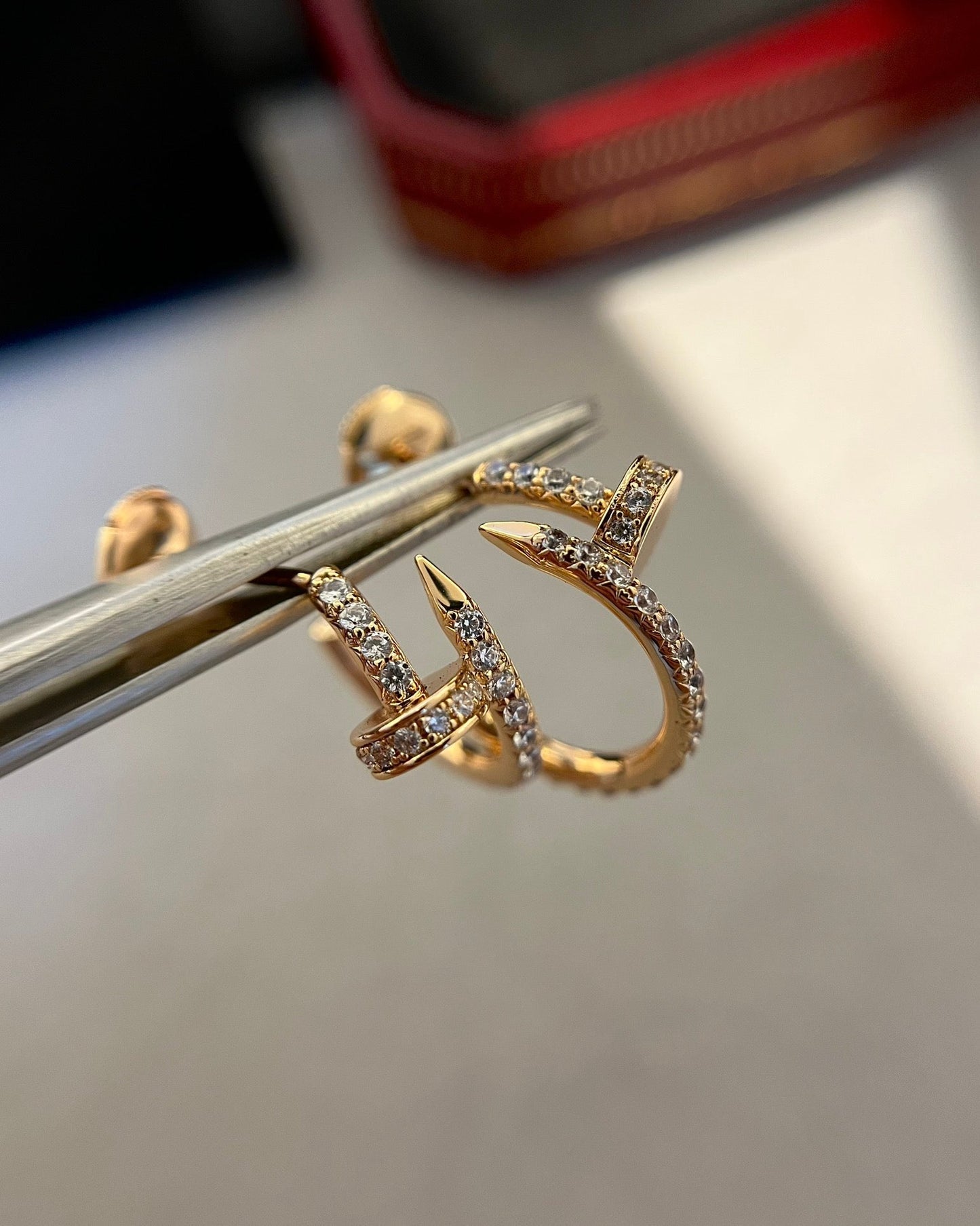 light luxury full diamond rose gold inlaid diamond nail earrings eh13168a51