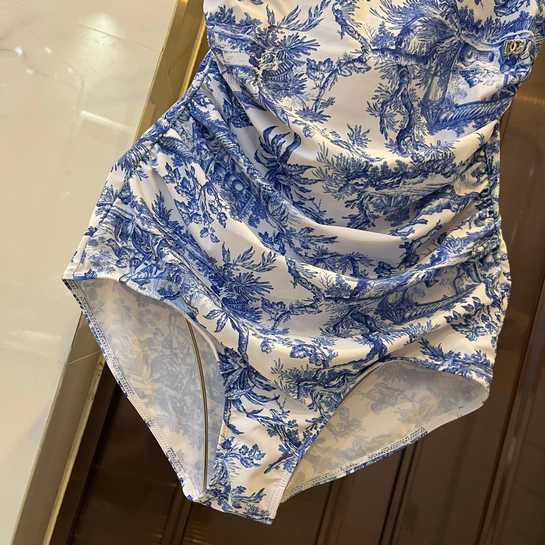 slimming slim strap new fragmented flower swimming swimsuit hot spring one piece swimsuit nya7