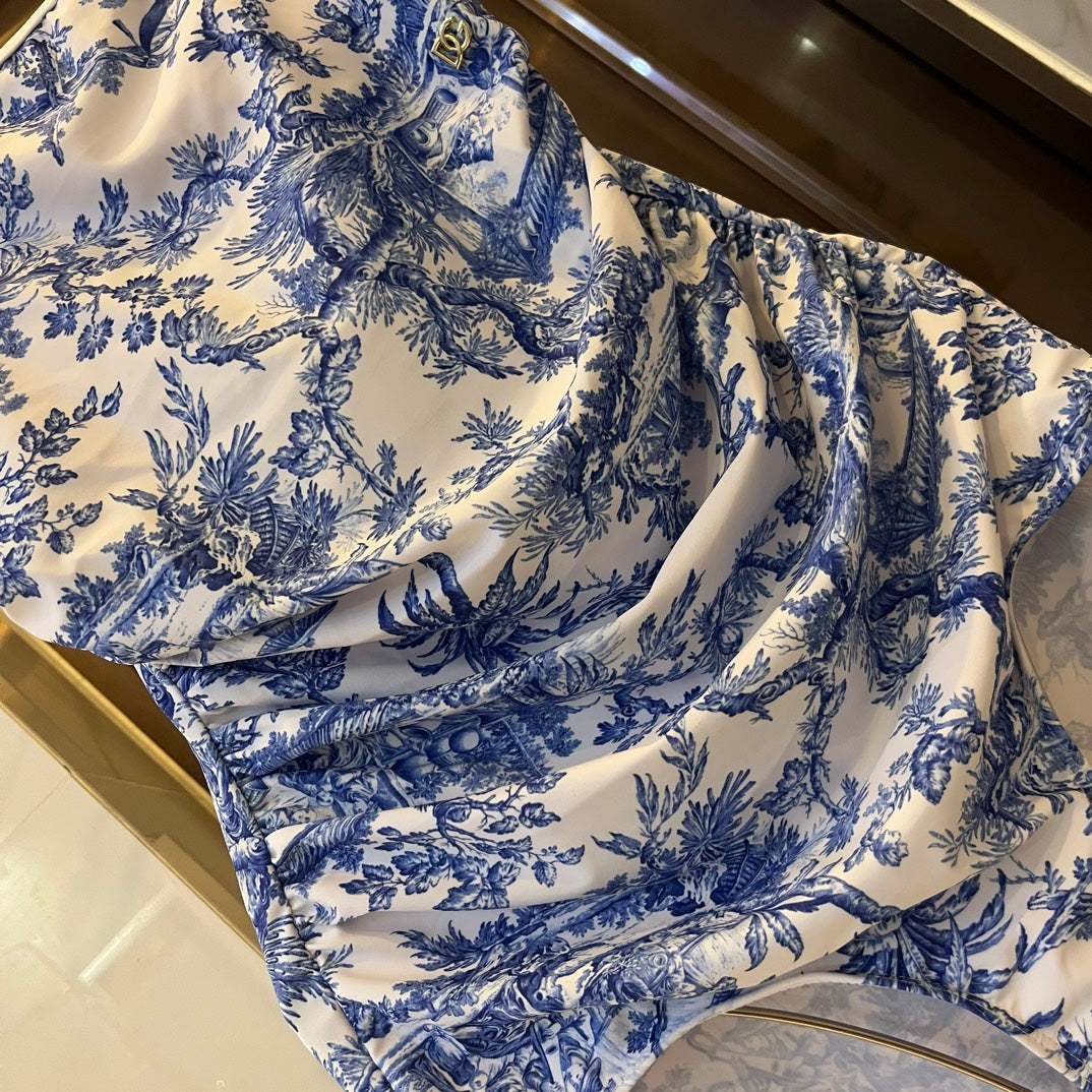 slimming slim strap new fragmented flower swimming swimsuit hot spring one piece swimsuit nya7