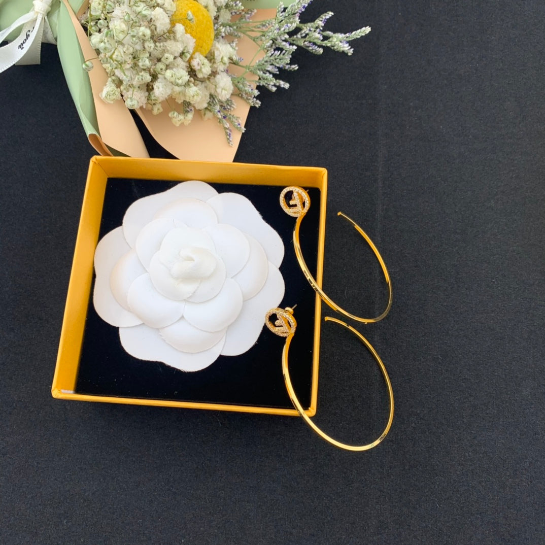 sexy hollow diamond inlaid smooth large ear rings eh13168a53