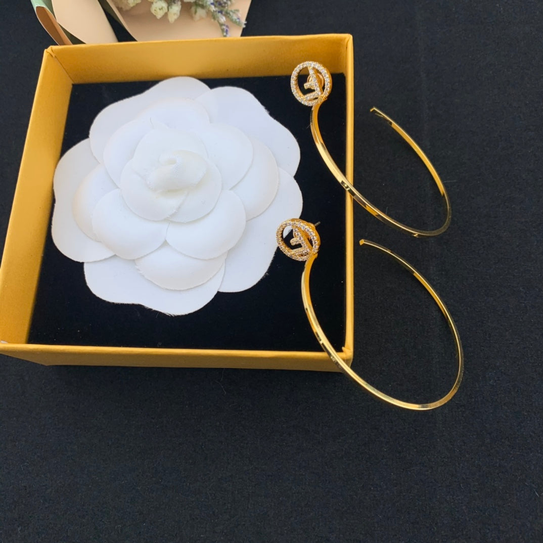 sexy hollow diamond inlaid smooth large ear rings eh13168a53