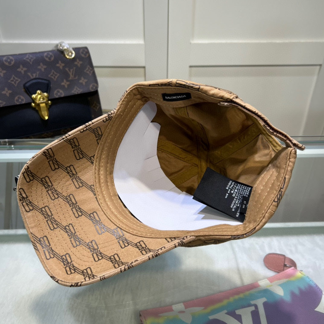 balenciaga summer simple versatile duck tongue hat high end brown baseball hat mza48
