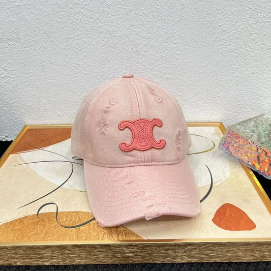 celines new summer pink wide eaves versatile sunshade baseball hat mza49
