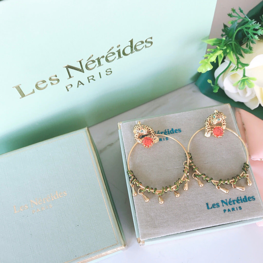 new versatile fashion leopard fragmented earrings eha61