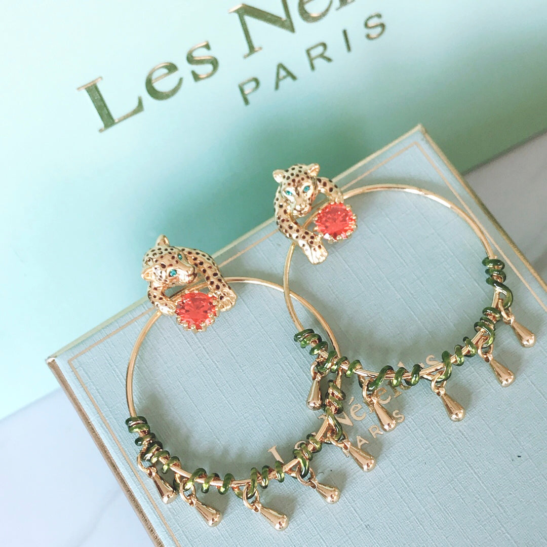 new versatile fashion leopard fragmented earrings eha61