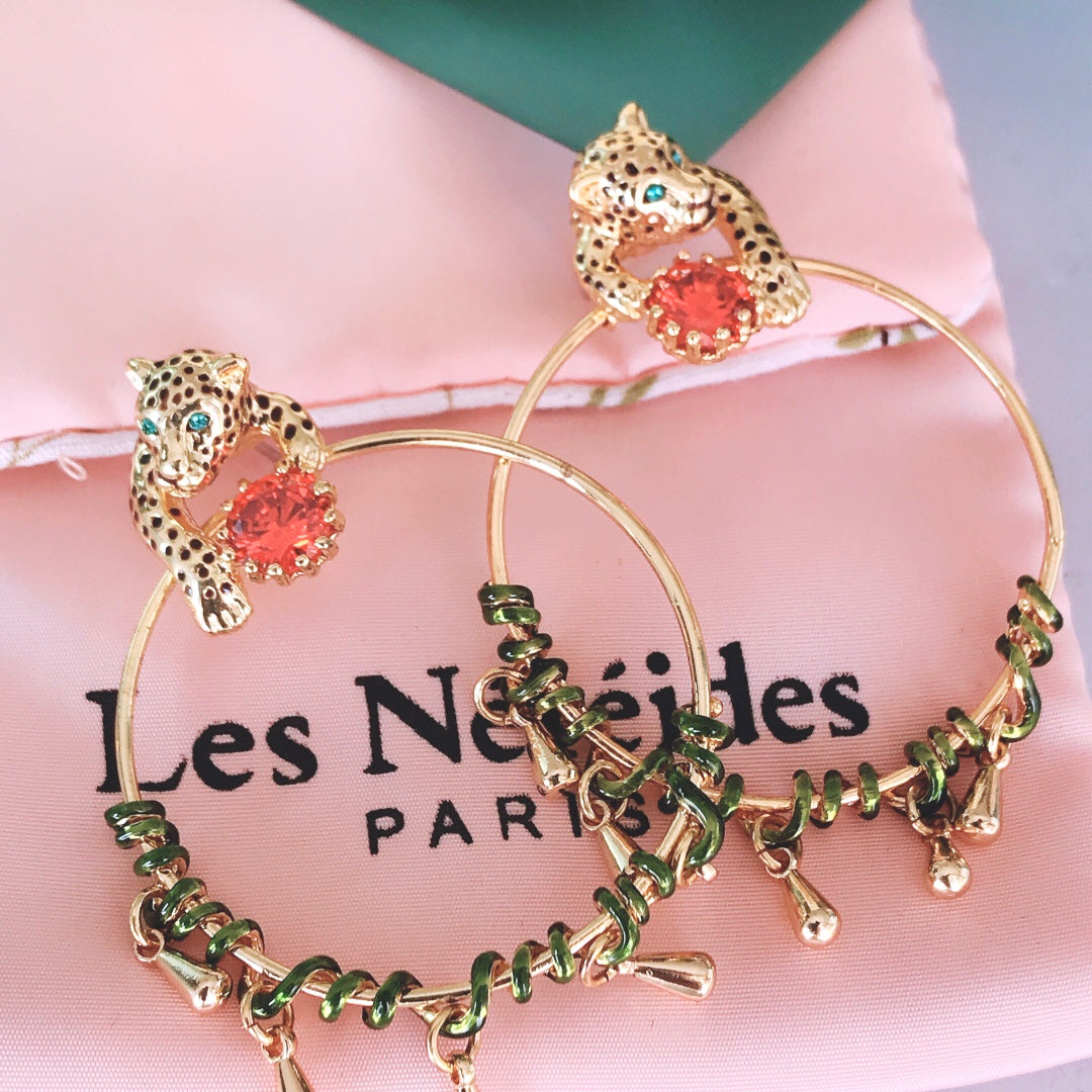 new versatile fashion leopard fragmented earrings eha61