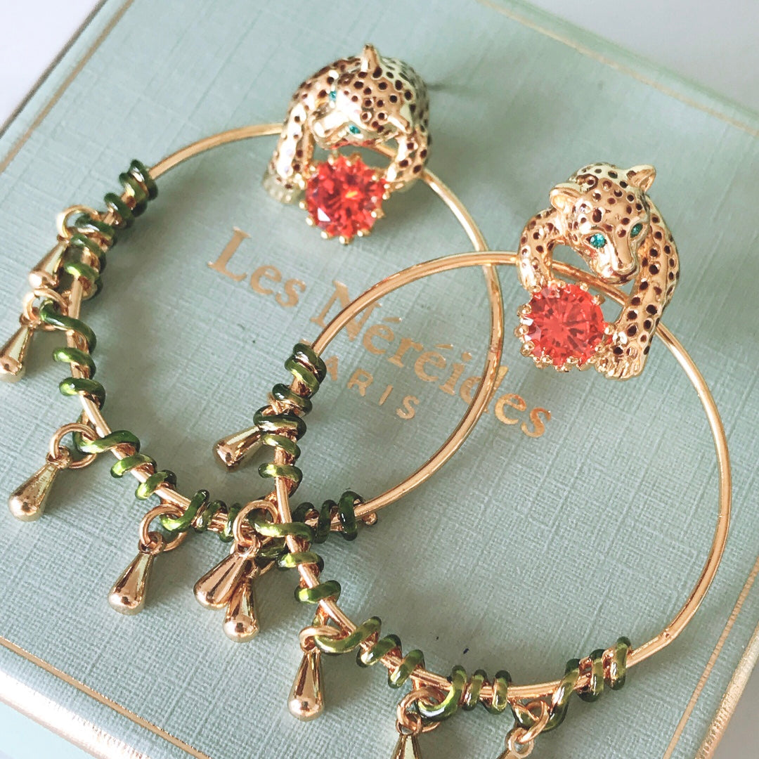 new versatile fashion leopard fragmented earrings eha61