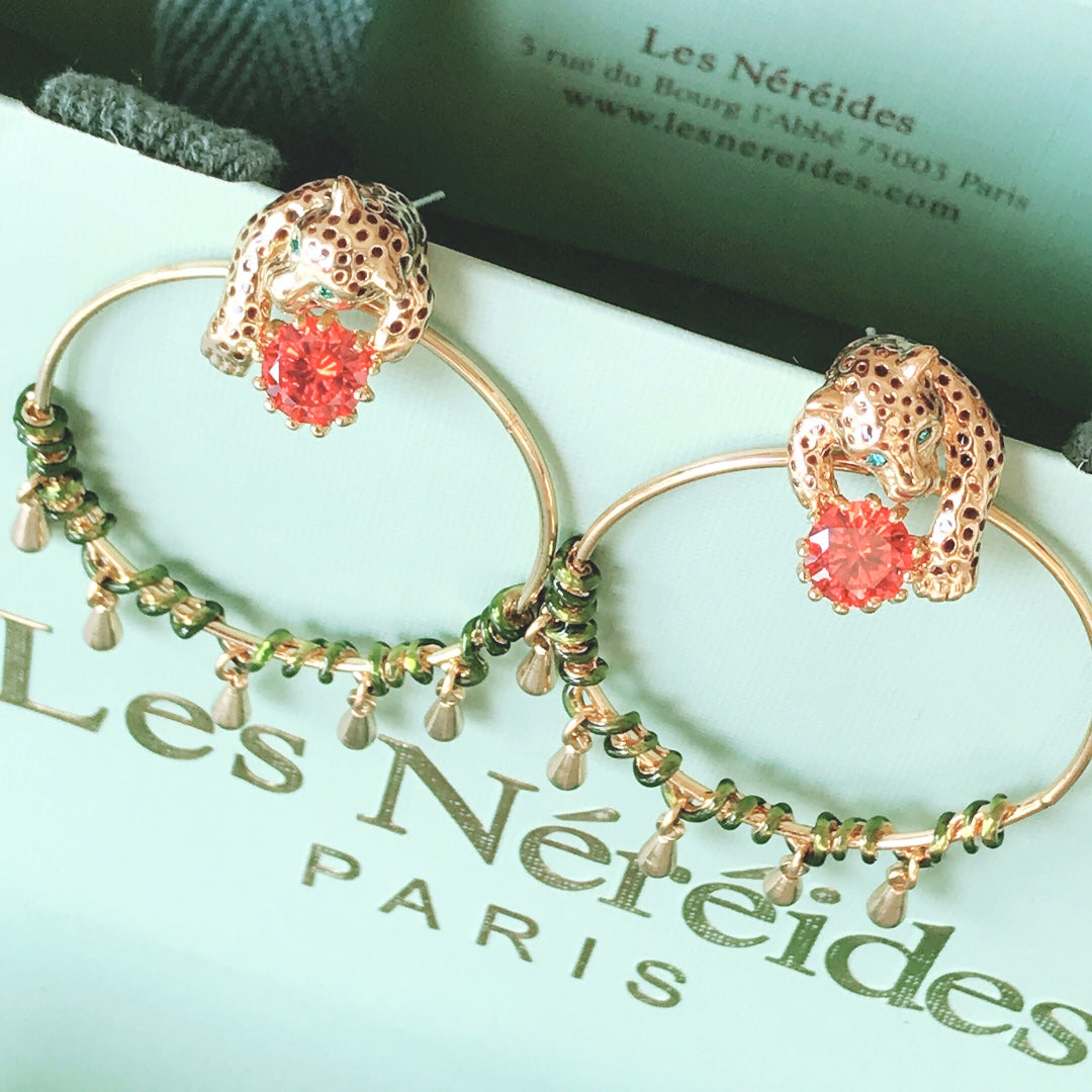 new versatile fashion leopard fragmented earrings eha61