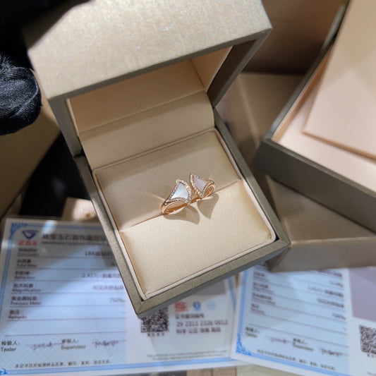 new fashion fan shaped 18k rose gold ring jzc14