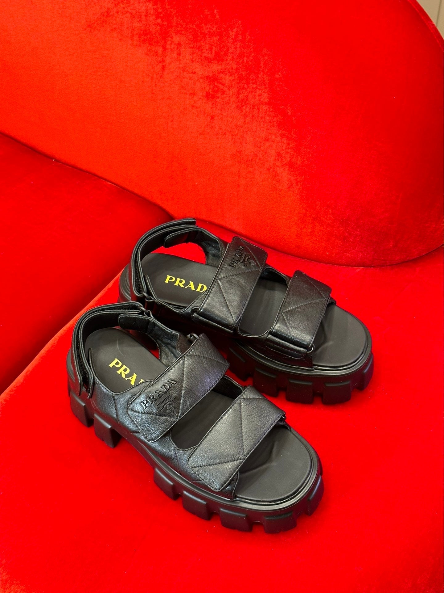 2024 spring summer triangle cake shoes velcro sandals thickened bottom xzy1