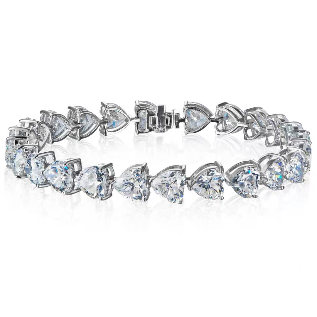 Graff Light Luxury Pure Silver Full Diamond Heart Full Sky Star Bracelet SLA46