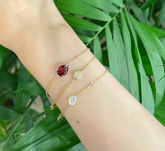 Versatile and high-end white PayPal Shilong with diamond water droplets gold bracelet SLA29