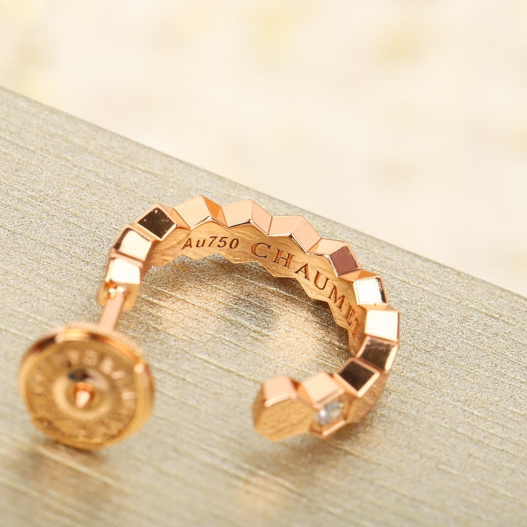 new fashion circle honeycomb rose gold pure silver ear ring eha118