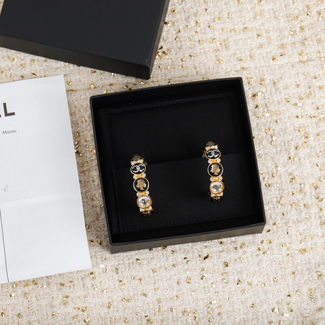 chanels high end light luxury unique hong kong style earrings double c earrings eha74