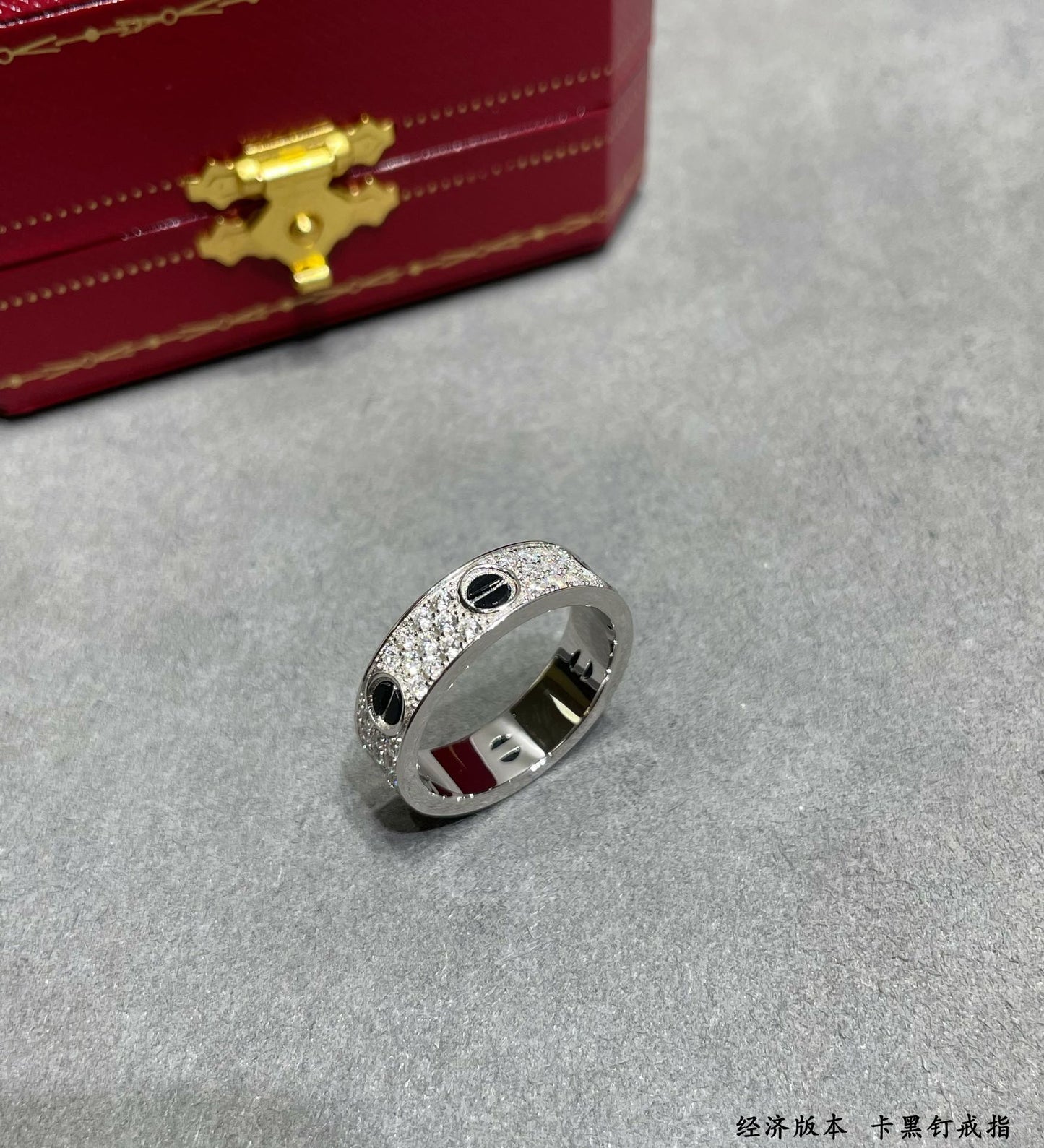 cartier circle black nail full sky star couple ring jza28