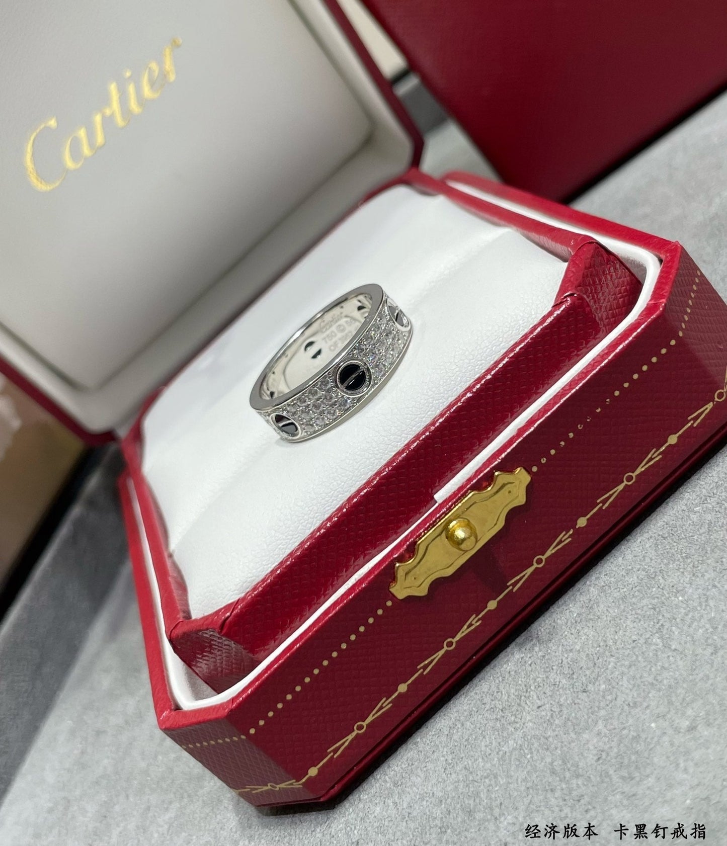 cartier circle black nail full sky star couple ring jza28