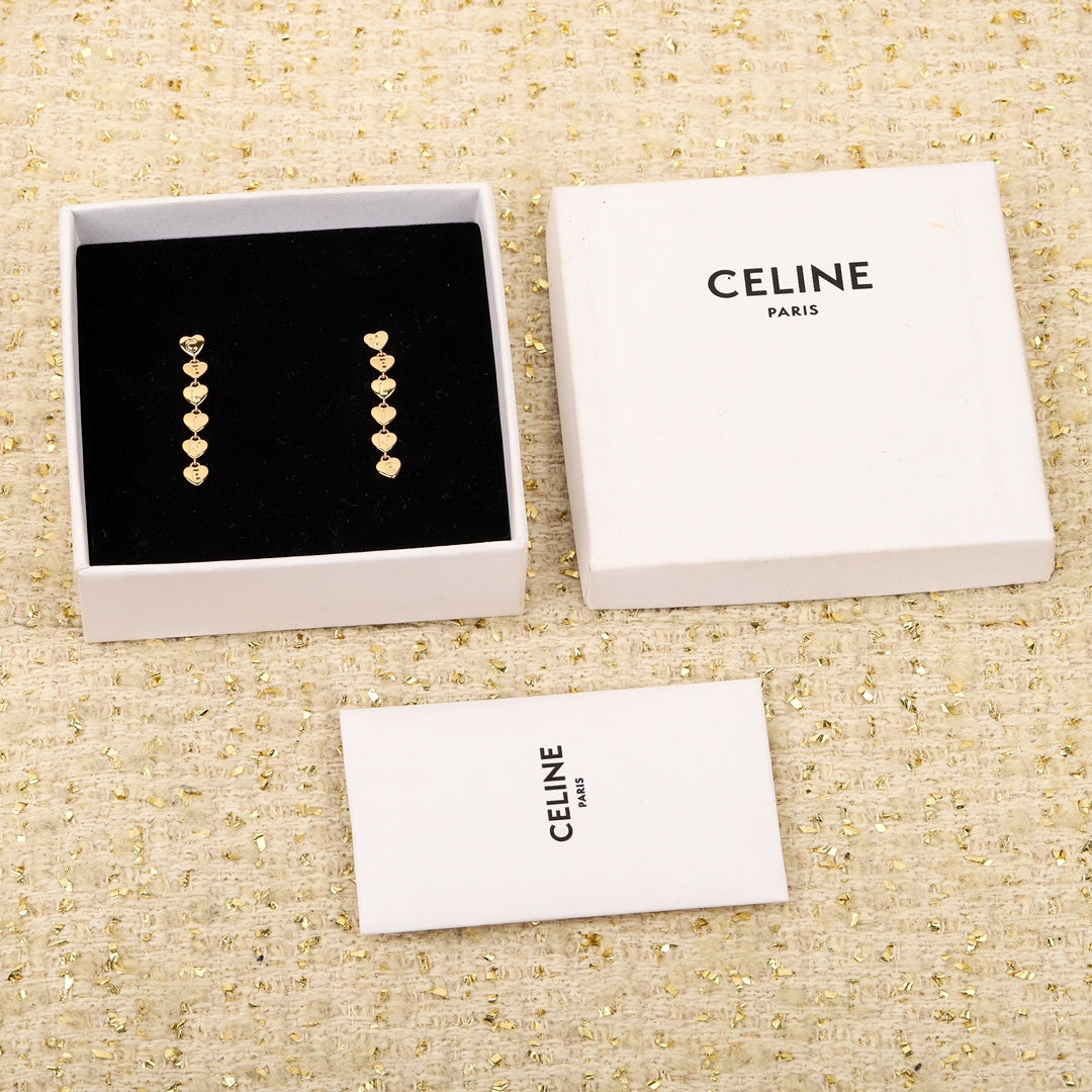 new love fashionable personality peach heart double layered unique earrings ins eha68