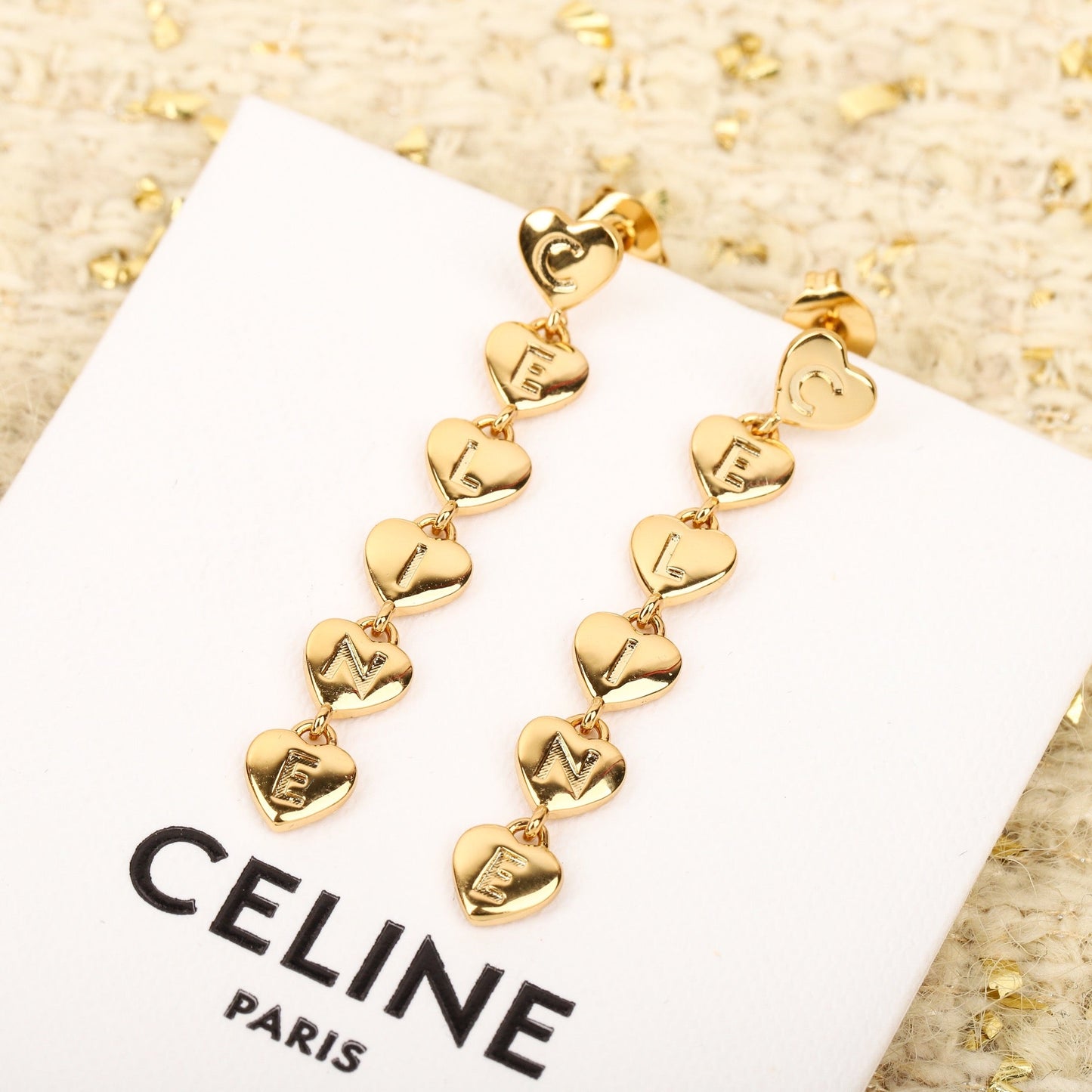 new love fashionable personality peach heart double layered unique earrings ins eha68