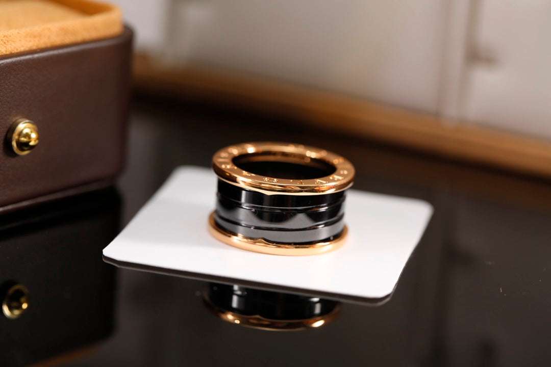 baojia high end light luxury black ceramic ring fashionable and personalized jza20