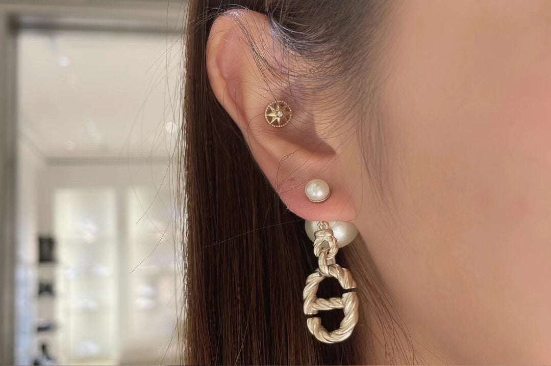 europe and america advanced fried dough twists versatile fashion leisure pearl earrings eha72