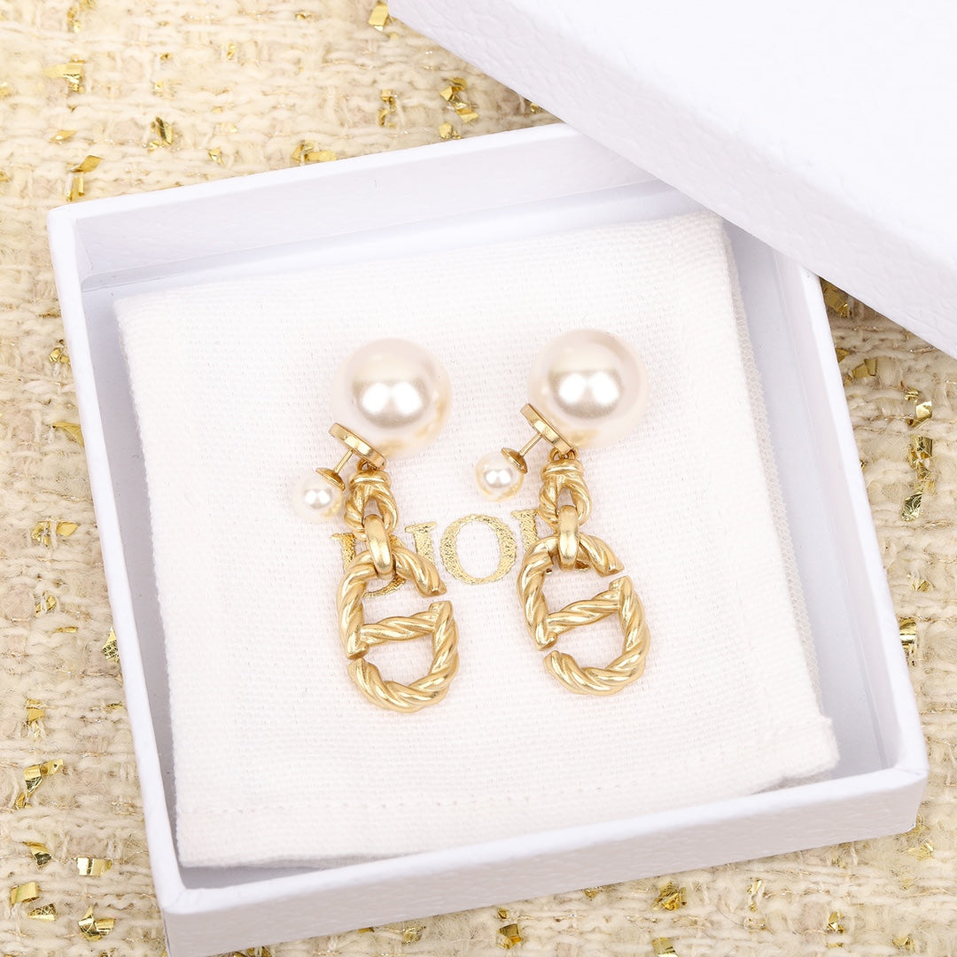 europe and america advanced fried dough twists versatile fashion leisure pearl earrings eha72