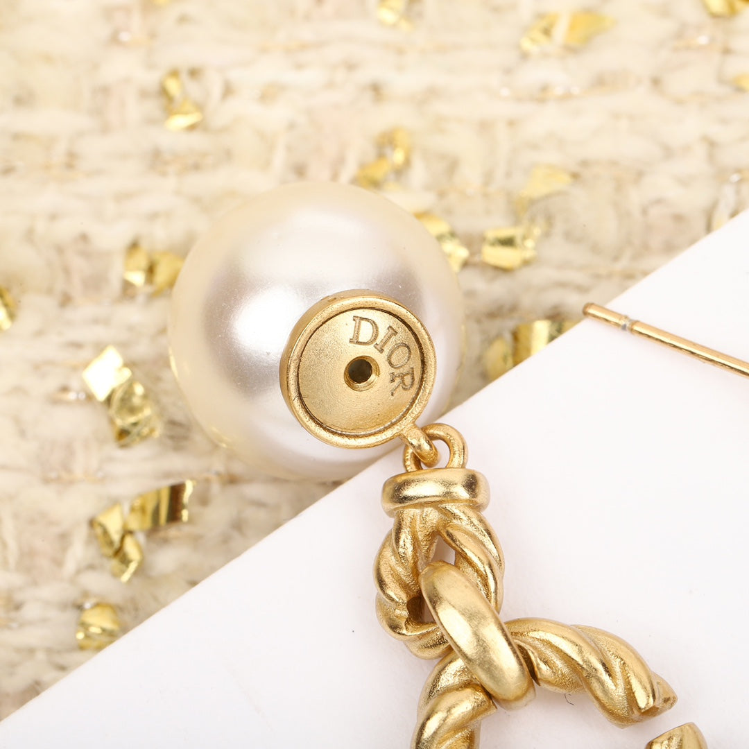 europe and america advanced fried dough twists versatile fashion leisure pearl earrings eha72
