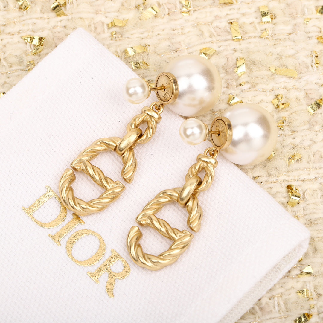 europe and america advanced fried dough twists versatile fashion leisure pearl earrings eha72