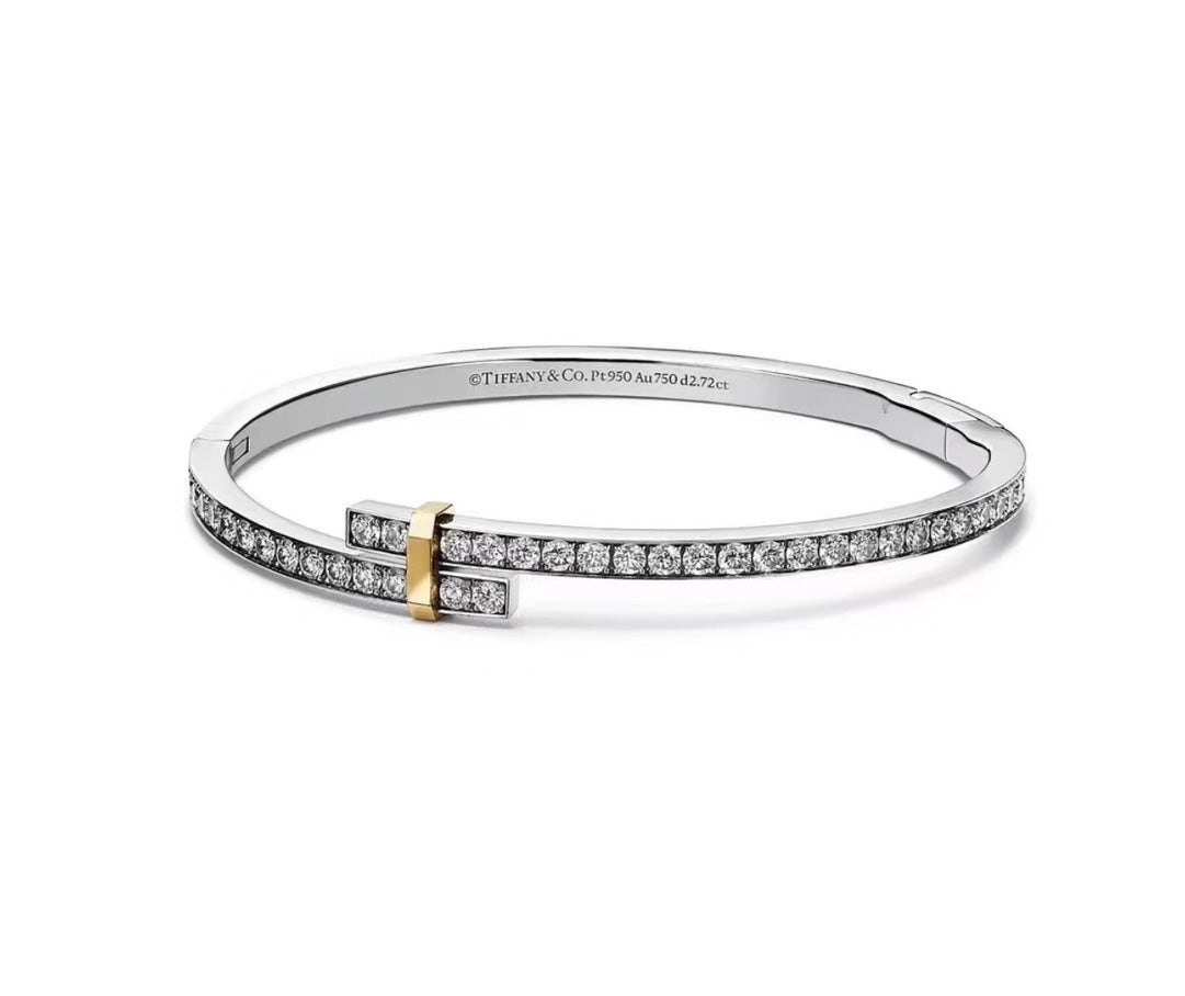 New minimalist and versatile diamond cross dual color bracelet with trendy SLA23