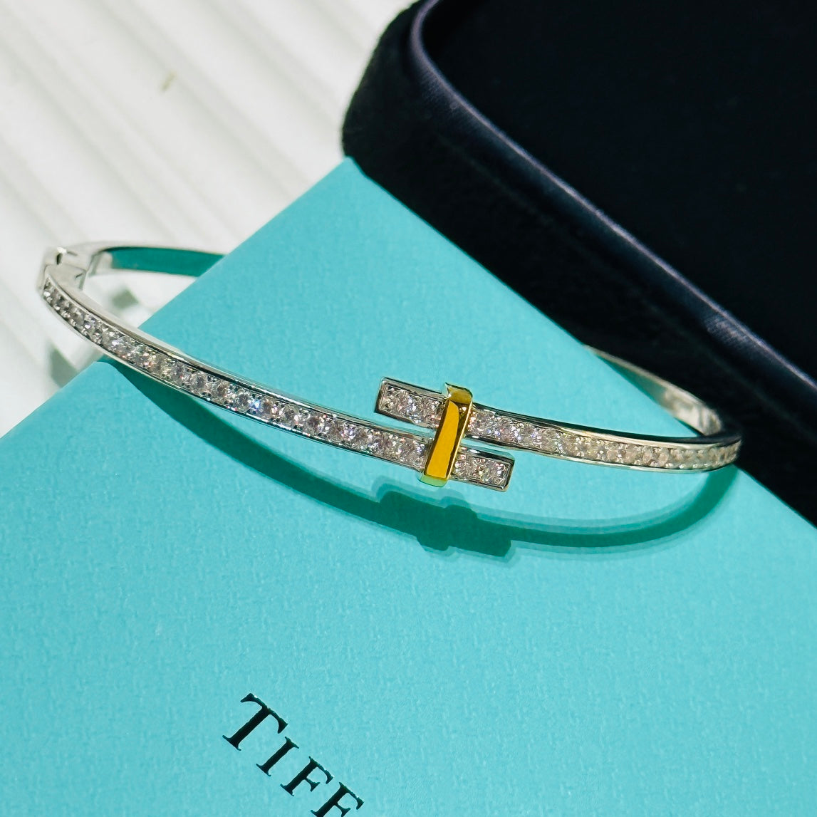 New minimalist and versatile diamond cross dual color bracelet with trendy SLA23