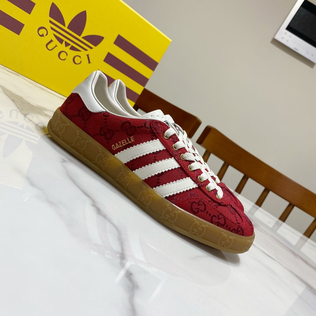 2024 New Casual Versatile High end Red Colored Three Bar Sports Canvas Shoes XZH62