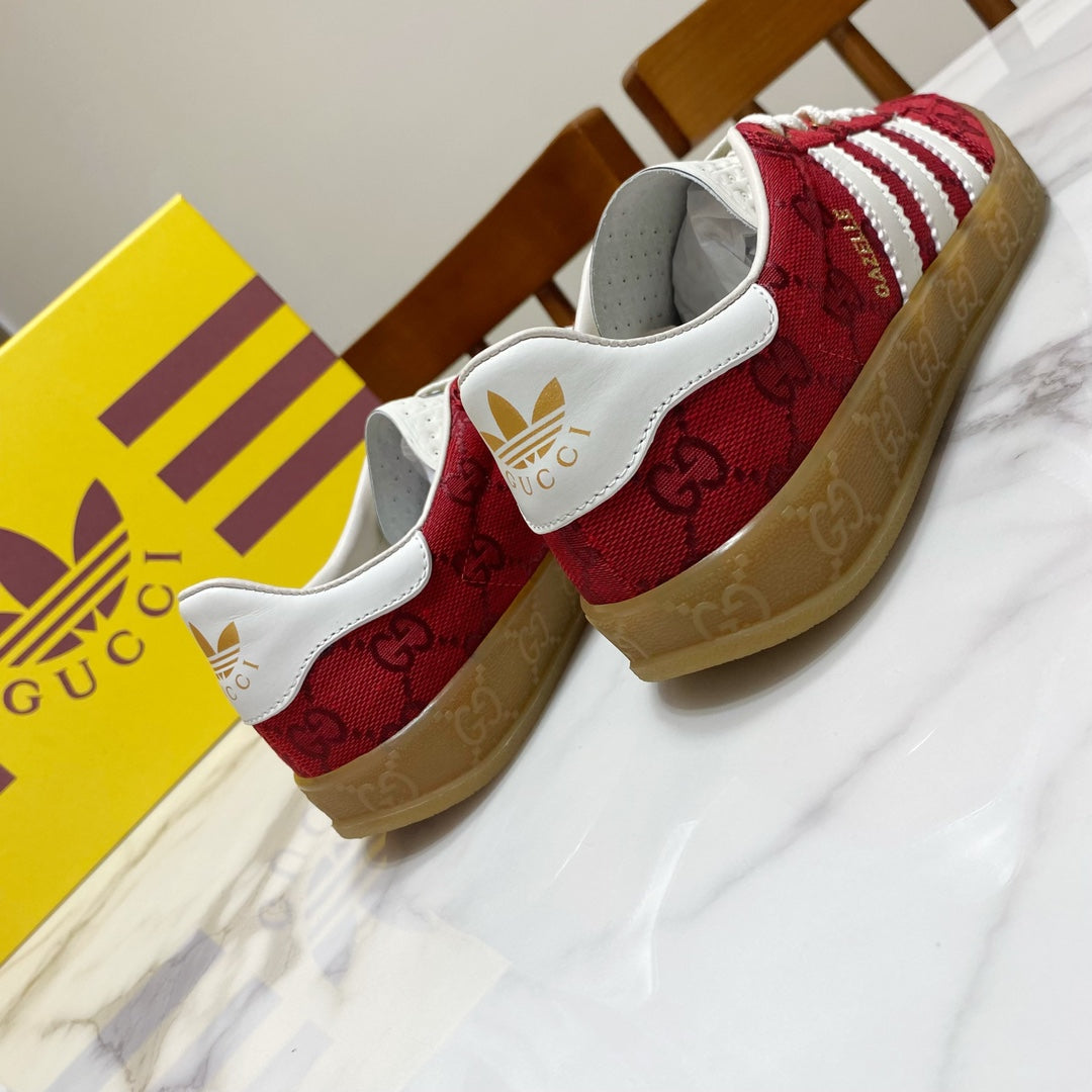 2024 New Casual Versatile High end Red Colored Three Bar Sports Canvas Shoes XZH62