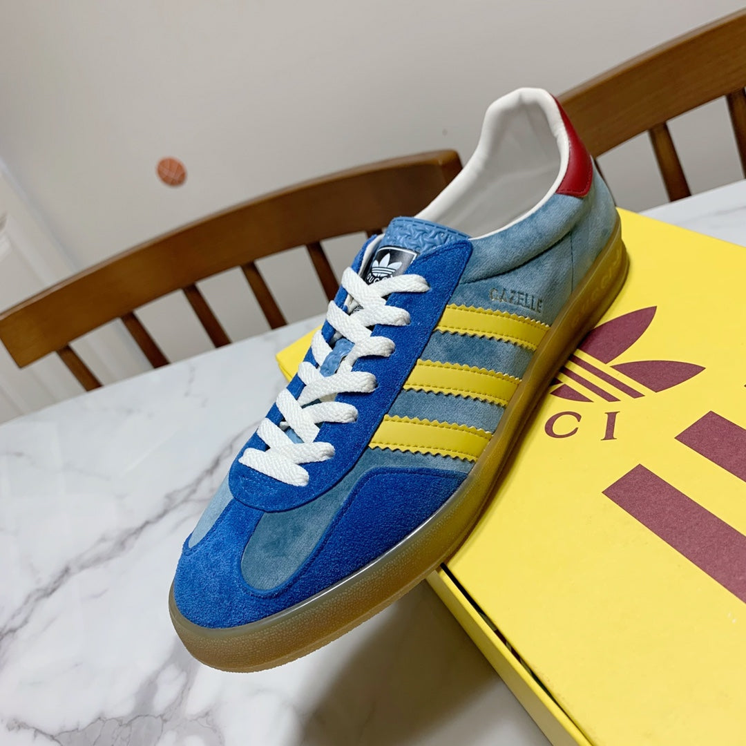 co mens branded color blocking three bar german training casual couple versatile blue sports shoes xzh69