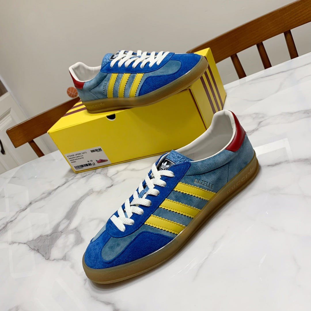 co mens branded color blocking three bar german training casual couple versatile blue sports shoes xzh69