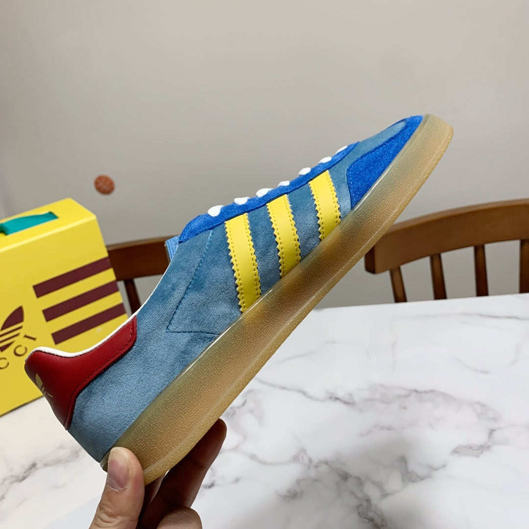 co mens branded color blocking three bar german training casual couple versatile blue sports shoes xzh69