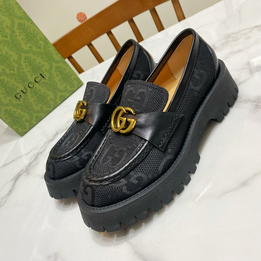 ggs best selling british style black thick sole sponge cake shoes and small leather shoes xzh72