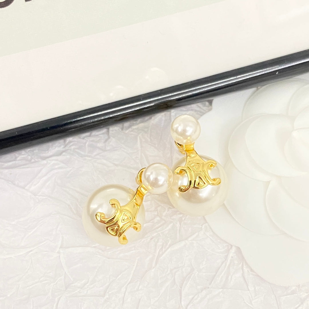 arc de triomphe hot selling fashion gold pearl earrings eha88