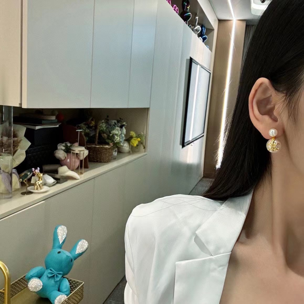 arc de triomphe hot selling fashion gold pearl earrings eha88