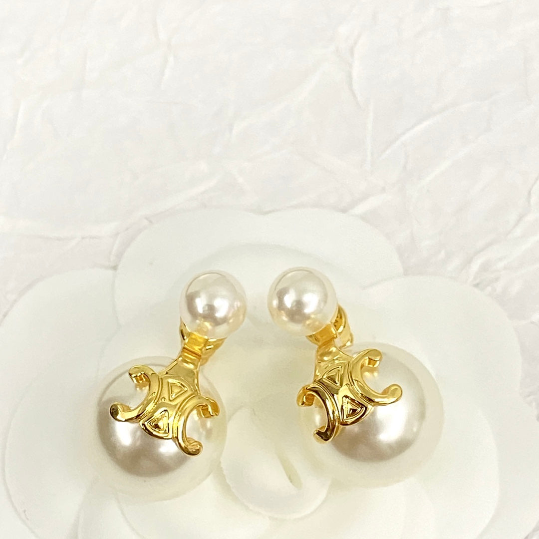 arc de triomphe hot selling fashion gold pearl earrings eha88