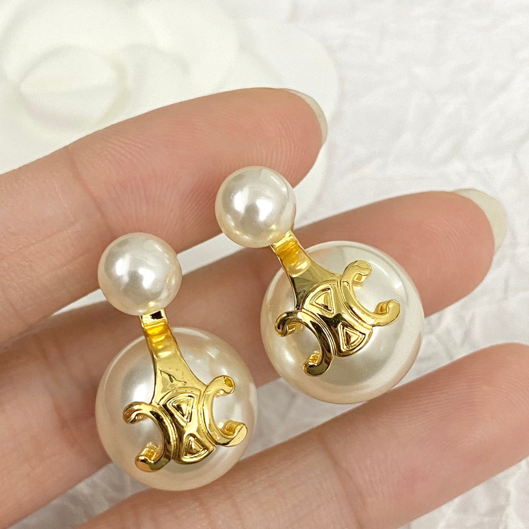 arc de triomphe hot selling fashion gold pearl earrings eha88