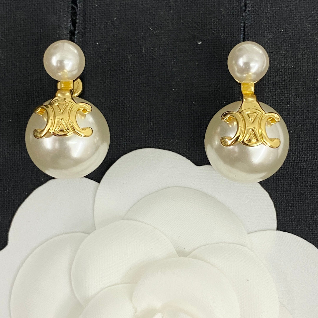arc de triomphe hot selling fashion gold pearl earrings eha88
